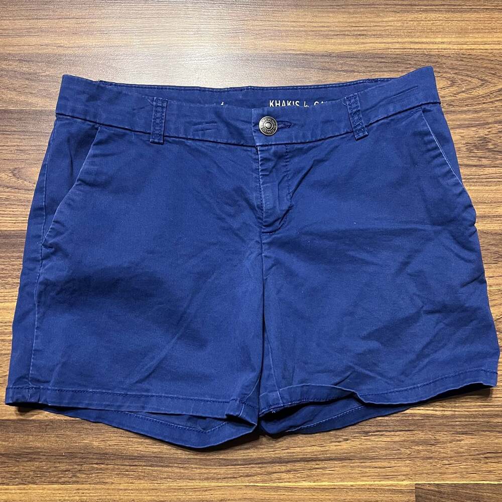 Khakis by Gap Womens Shorts Size 4 Blue Cotton Mid Rise Classic Summer Chino